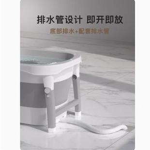 高幼儿浴桶创新水位独特排水管可OB 529折叠设计带坐婴凳澡舒适泡