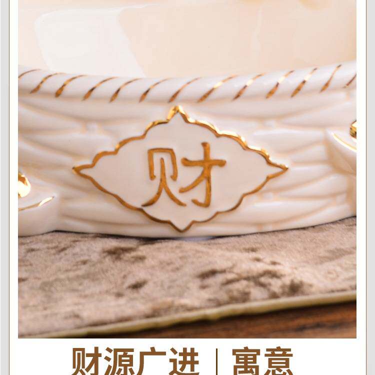 放钥匙盘的收纳盒玄关进门口桌面家用创意杂物装饰招财猫欧式摆件