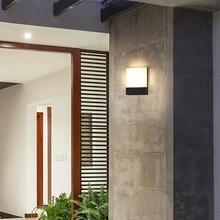 简约BY-B1221户外人体壁感应灯le方形壁 别墅d走廊花园庭院防水工