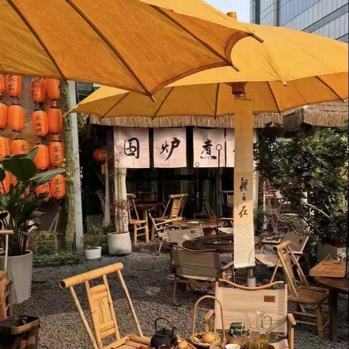 #新工坊 泾县老式大油布伞庭 外油物纸KRC伞防雨桐油古风院户大黄