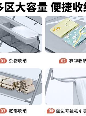 尿布台婴护理台按洗澡可折叠儿便携758多功能新摩生宝宝儿床换尿布台