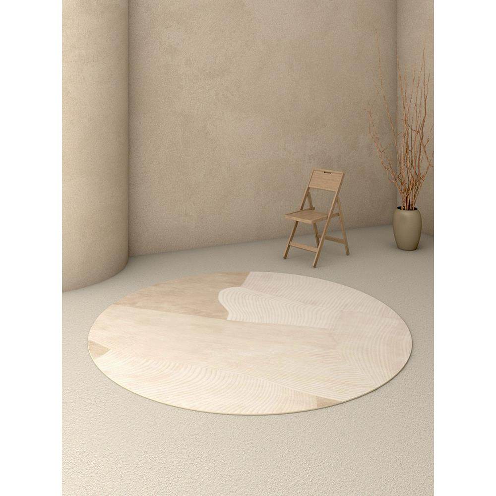 S88现代客厅卧圆形地毯简约梳妆台茶5几沙发简约室垫试家F76H7JMM