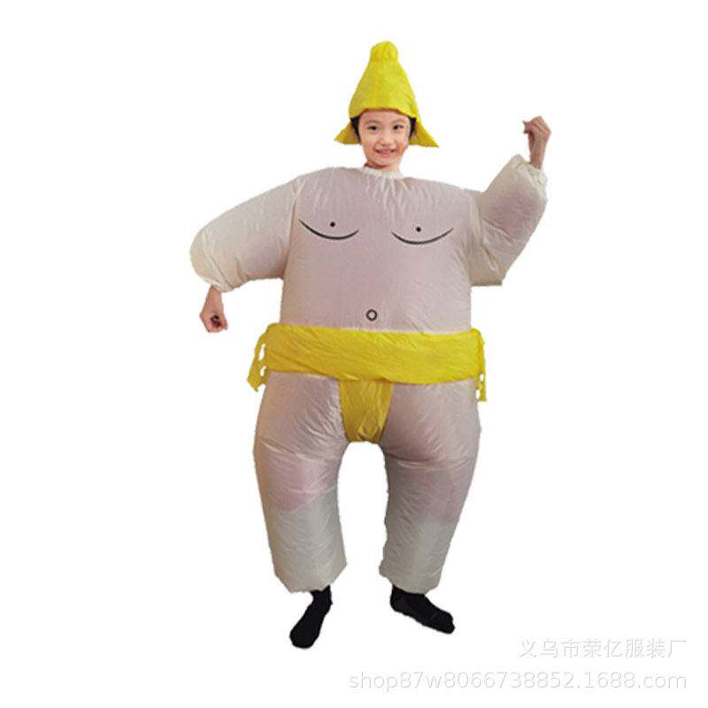 相扑充气服 万圣节搞笑演出派对摔跤道具胖子搞怪充气人偶服装