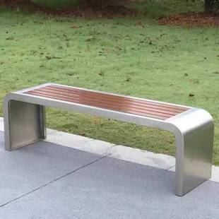 户外长椅不锈钢公园椅排椅双人长条登室外防腐木塑木休闲椅厂家