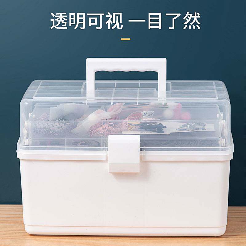 美术工具箱中小学生多功能画画箱手提式家用整理箱储物收纳盒塑料