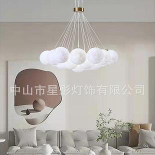 星球灯975油风厅奶吊灯全铜月魔豆客泡球泡餐厅主卧室护眼儿童房