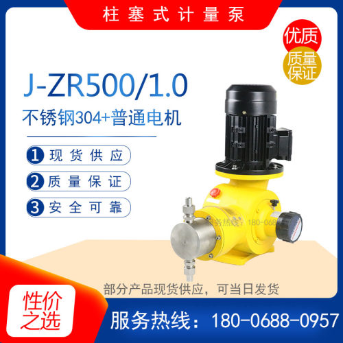 J-ZR500/1.0型柱塞式计量泵 高压柱加药泵 防腐化工泵 高精度水泵