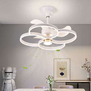 现代简约餐厅风扇灯吊扇灯家用卧室房间风扇灯变频大W风力风扇吊