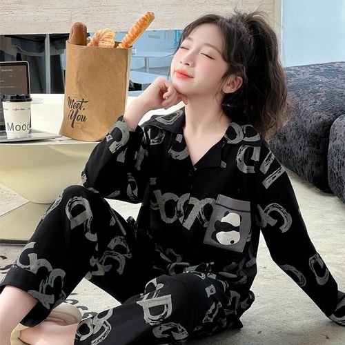 女童睡衣2024新款儿童女孩大童纯棉家居服开衫春秋款秋装长袖套装