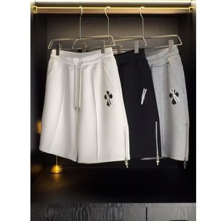 高端五分裤 2025夏季 宽松潮牌三纱棉感透气韩版 男中裤 轻奢休闲短裤