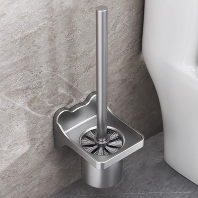 马桶刷带置物架免打孔家用酒店厕所刷子卫生间浴室坐便器清洗神器