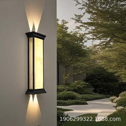太阳能户外壁灯上下射灯防水庭院别墅外墙灯室外露台门口超亮led