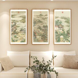 清院本十二月令图挂画中国名画清代乾隆中式办公室风景装饰画竖版