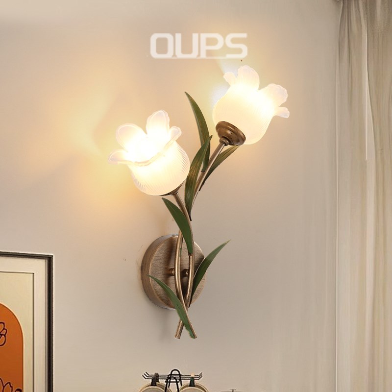 田园风铃兰花壁灯法式复古轻奢卧室床头灯花朵Q玄关走廊楼梯过道