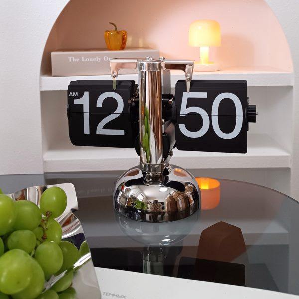 个性天平钟桌面机械时钟自翻页座钟客厅电视柜台钟不锈钢复古摆件,家居饰品,座钟,淘宝优惠券,粉丝福利购,淘宝优惠卷