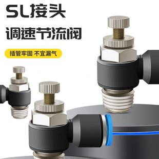 整包气动气管可调快速接头SL4-M5节流调速阀头SL6-M5 8-01 10-02