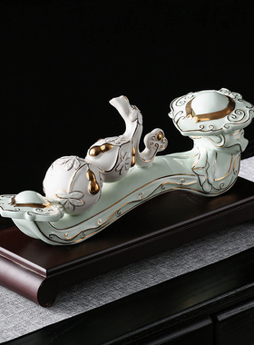 陶瓷如意葫芦摆件中式客厅家居摆设开业招财装饰礼品乔Y迁新居玄