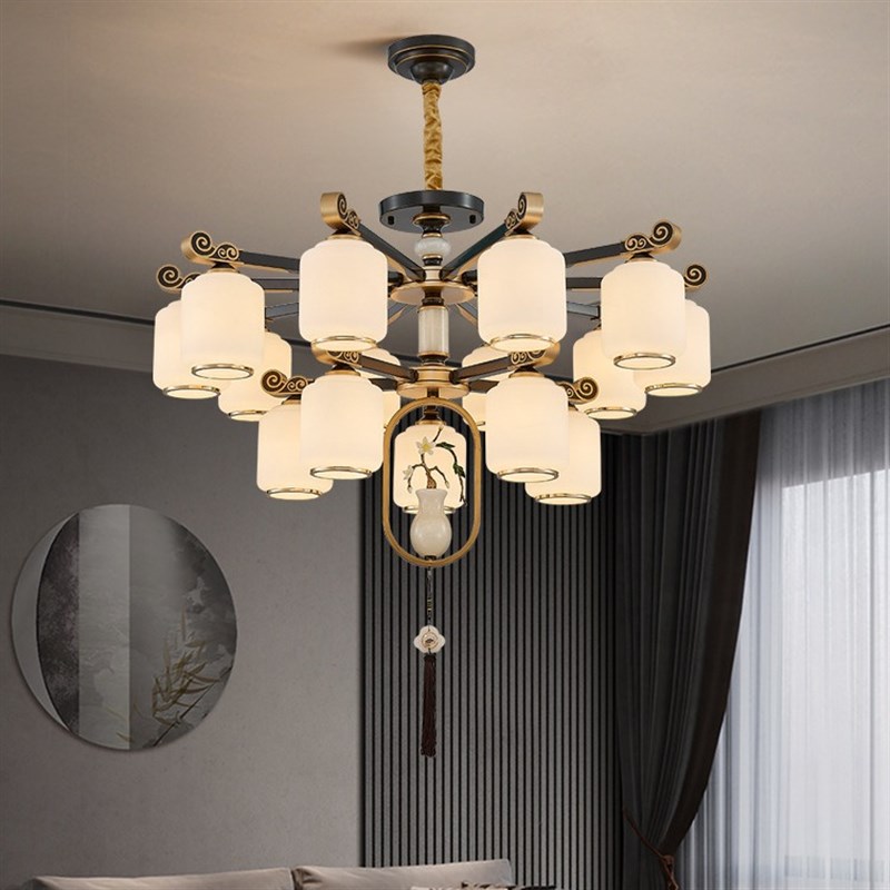 新中式吊灯客厅灯中国风低户型家用餐厅包厢主灯T饭店套餐中山灯