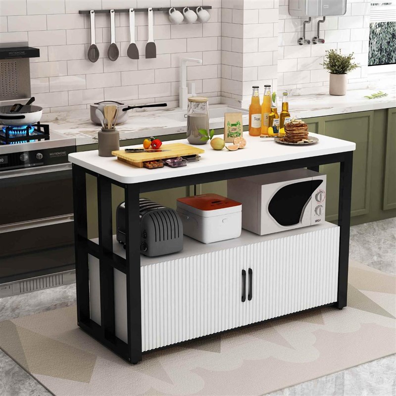 厨房落地置物架多层收纳架切菜操作D台多功能储物柜橱柜家用切菜