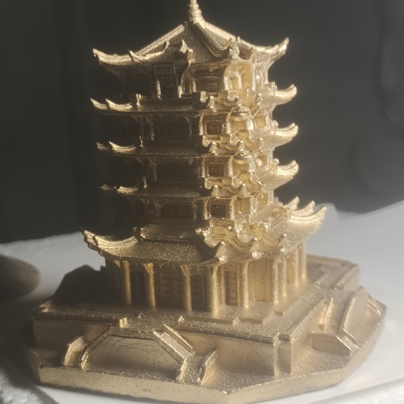 手工制水泥黄鹤楼k摆件古代风格建筑模型微景观水族鱼缸造景装饰