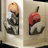 黑灰锅盖架子免打孔太空铝厨房锅盖架多三层砧板菜板壁挂收纳置物