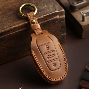 适用标致508钥匙套4008头层真牛皮5008汽车保护包壳扣东风标志408