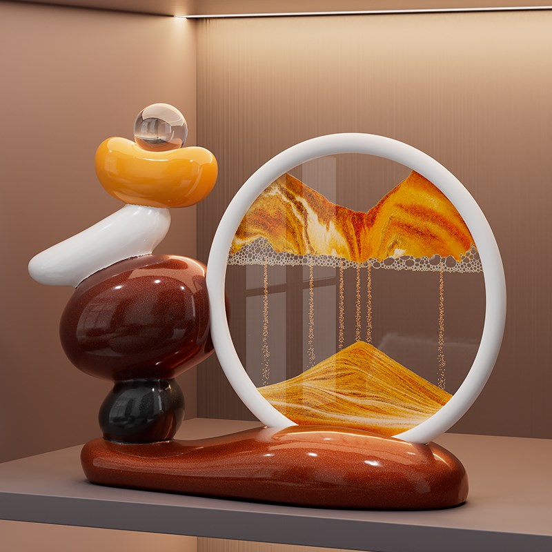 时来运转流沙画摆件轻奢高档客厅电视G柜酒柜办公室招财家居装饰