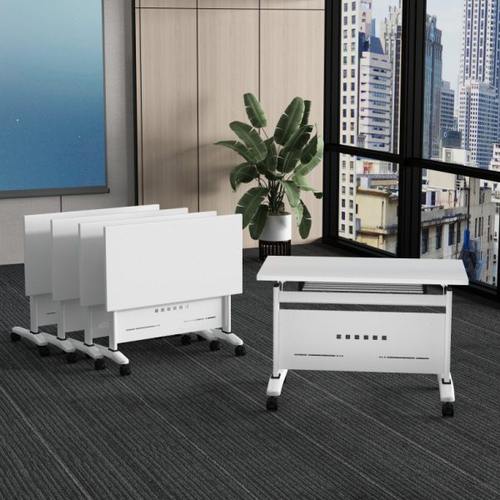 办公折叠培训桌组合拼接椭圆形会议长条桌教培学生课桌可移动带轮