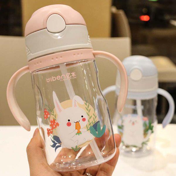儿童便携吸管杯宝宝泡奶饮水杯子可爱户外随手杯防漏学生创意水壶