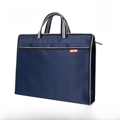 手提式文件袋定制拉链帆布会议文件袋D大容量男女公文包A4防水袋