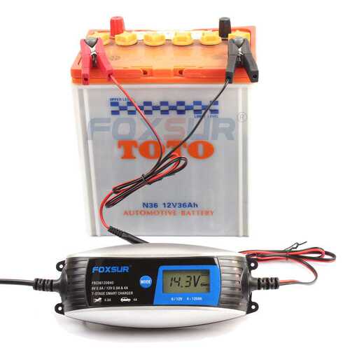 FOXSUR 12V 6V 7-stage Motorcycle Car  Smart Battery Charger