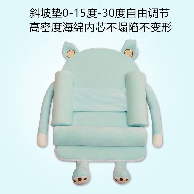 婴儿防吐奶斜坡垫新生儿宝宝防溢奶枕头喂奶床中床椰棕床垫可折叠