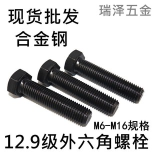 12.9级高强度外六角螺丝螺栓 M6M8M10M12M14M16加长外六角螺栓