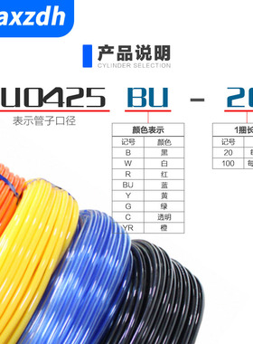 气动SMC型气管TU0425BU/0604/0805/1065R/1208/B/C/W/G/YR-20