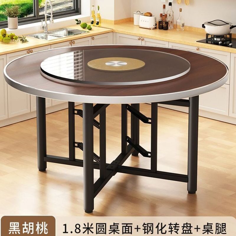 加厚大圆桌面折叠圆桌子台面家用酒店可折叠杉木圆桌面板圆形餐桌
