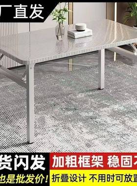 不锈钢折叠桌子便携式烤市摆桌户外摊CMG商用夜出摊方桌正方烧形