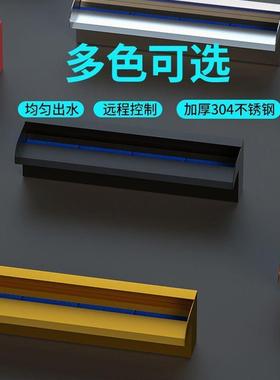 瀑布槽出水口黑色哑水光庭院水水幕帘流水造景景墙不BUM锈钢人造