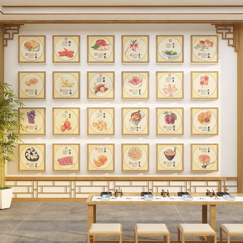 24二十四节气题装VCS饰画中主风书法教室国布置幼儿园环创墙贴面