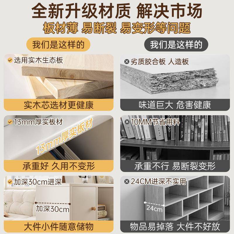 实木书落地物柜客厅隔断柜子沙旁侧柜SG0120发边柜靠墙储物柜家用置书架