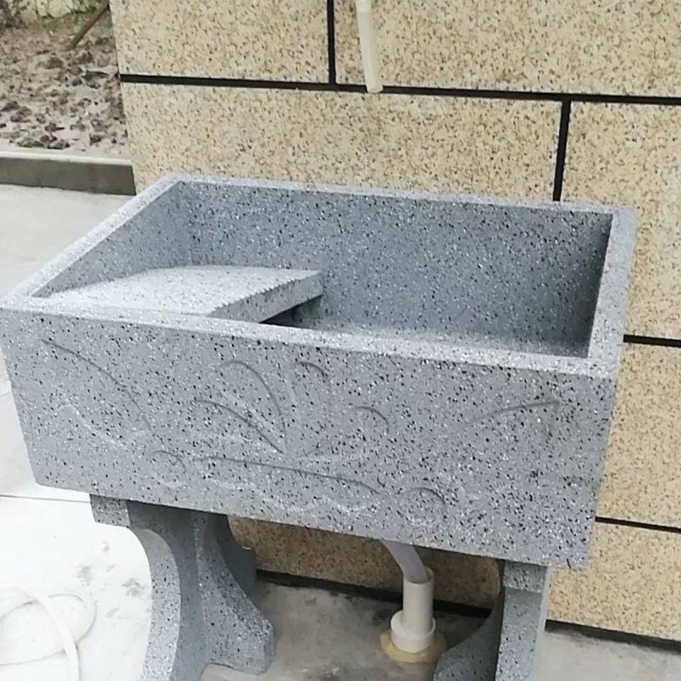 水泥洗衣池池阳台带搓板仿大盆理石水536磨石户洗衣台水槽外室外
