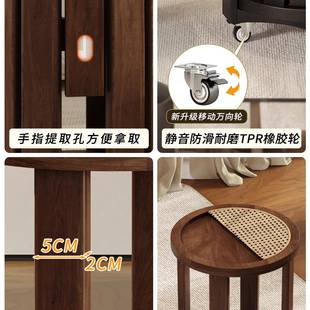 实469木凳子家用可叠桌备放用餐板编凳创意圆凳中古风藤叠叠乐组