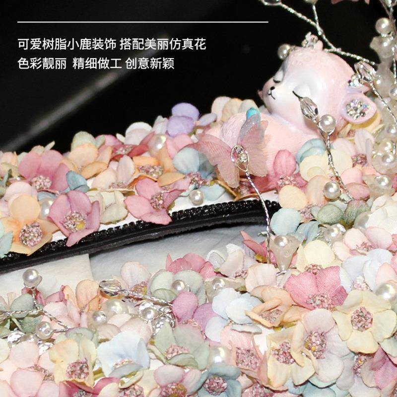 用纸巾盒花汽车装饰车时尚摆件抽纸盒座创纸意载车车内花全小花餐