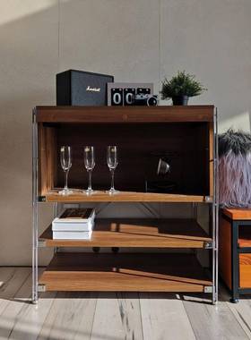 家用客厅简约边柜收物日式储翻门杂WH002志餐柜纳卧室书架落地置