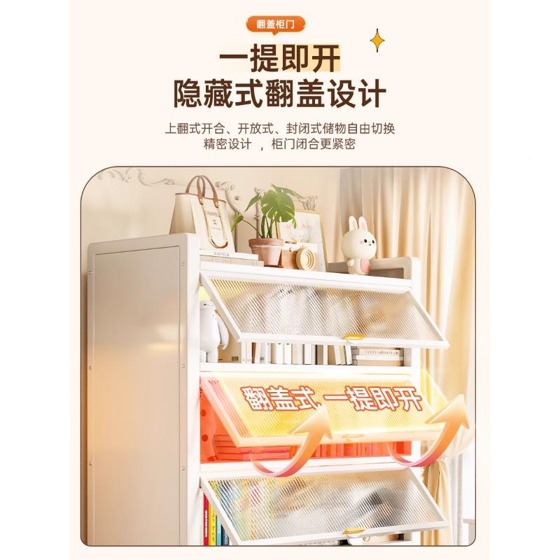 钢制书带门柜儿童架书防尘物柜家用展示柜卧储室落地收纳柜置RPR