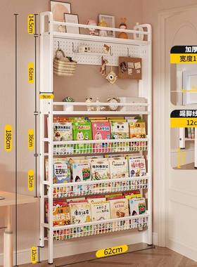 板置物架门后夹MHSJ01缝儿童书架一体靠墙绘洞本洞墙架上落地极窄