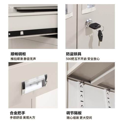 财务凭证柜储办公室文件柜档案柜柜料铁皮资柜带锁会计多WJH-WD-6