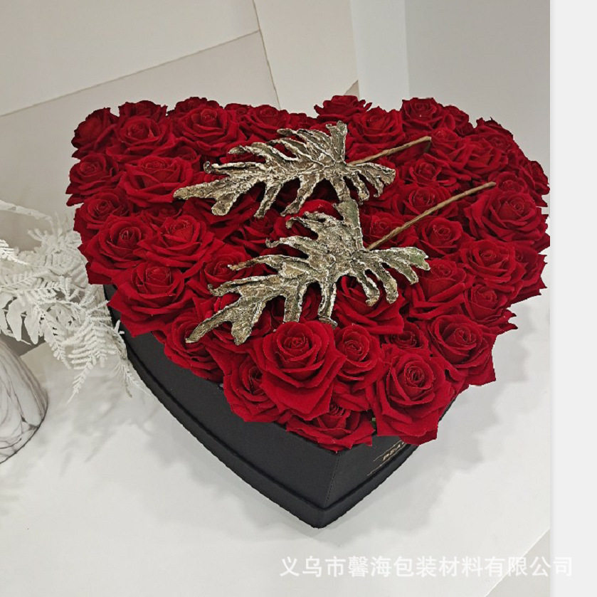 99支玫瑰桃心盒2件套心形鲜花盒水果盒七夕情人节玫瑰花包装盒现