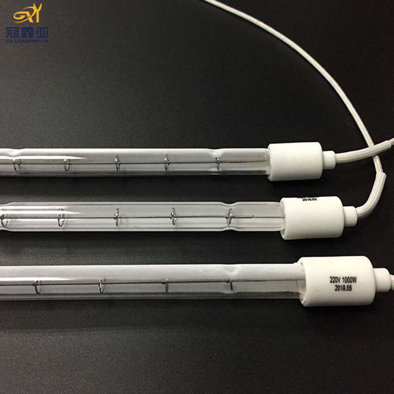 石英烤漆房干燥高温加热灯2KW620MM红外线半镀白石英卤素加热灯管