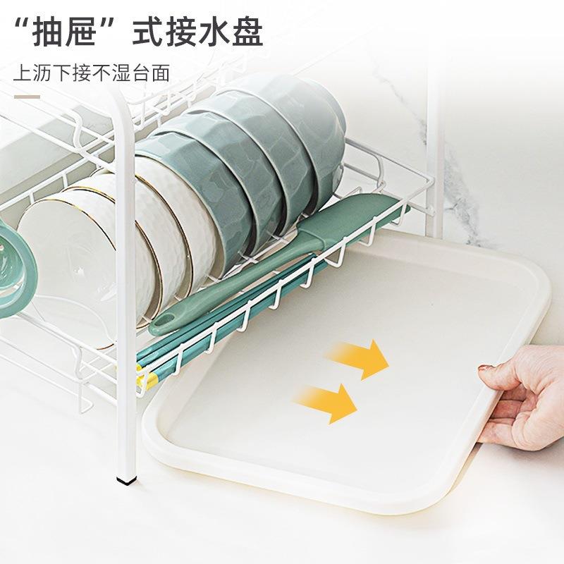 双层碗架碗置放物架厨房水AL101408篮收纳晾餐具调碟料架子免安沥