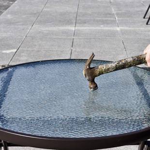 室外桌椅庭园院户外花台露天阳伞铁艺外摆家用仿藤桌椅防SPW三件